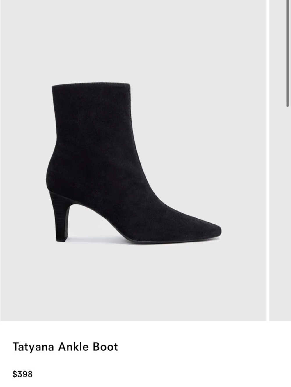 Reformation -Tatyana Black Suede Ankle Boot